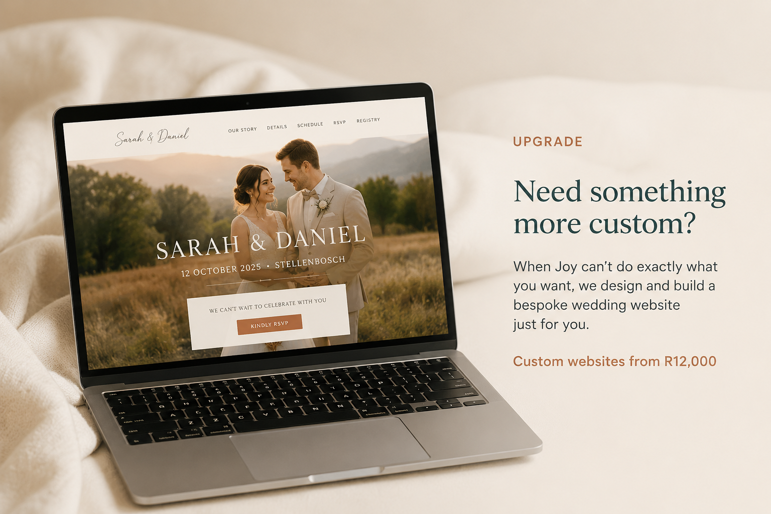 Custom wedding website